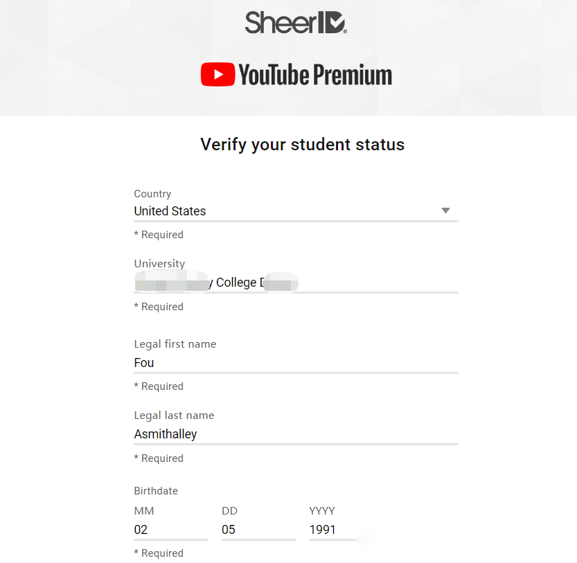 YouTube Premium Student tutorial step image 2
